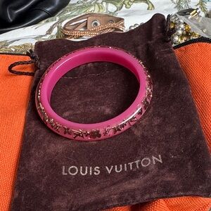 Louis Vuitton Vintage Vibrant Pink and Gold Bangle
